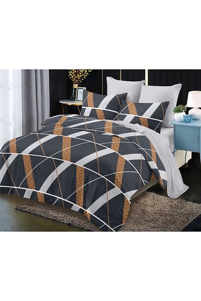 OEM Double Bed Sheet, Elastic Fitted, Finet, 6 Pieces, 2 People, Abstract Print, M4, 180x200cm