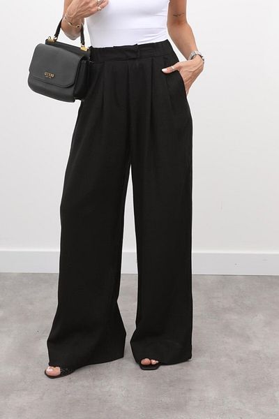 Suzi Linen Mixed Trousers with Elastic Waist 4S169