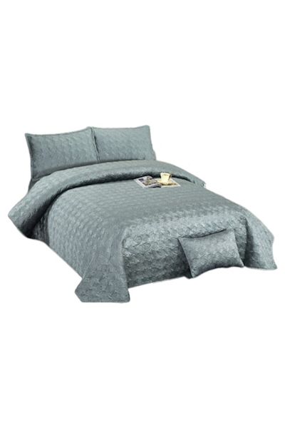 OEM Cuvertura și 4 fețe de perne, Catifea, 5 piese, Uni, 220x240cm, Gri