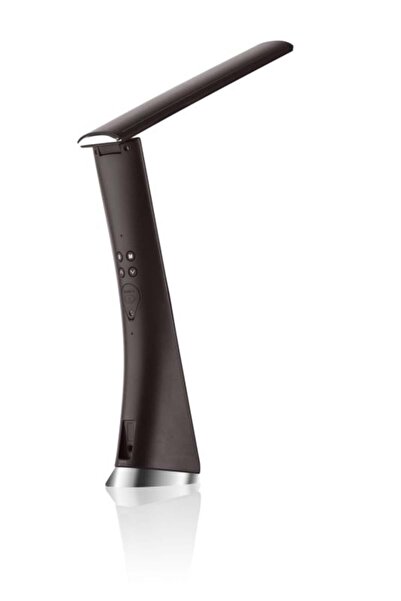 ETA LED desk lamp 0893 90000, 6 W, flexible arm, LCD time and date display, alarm, brown