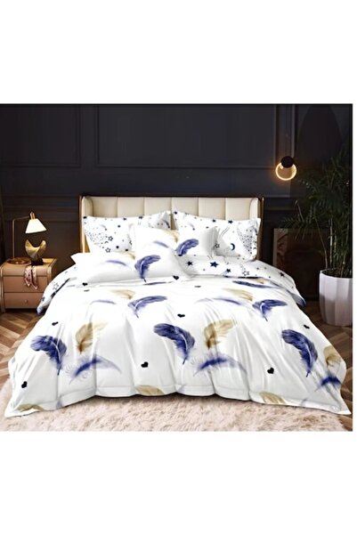 OEM Lenjerie de pat dublu 6 piese, 2 persoane, 180x200 cm, multicolor, M5