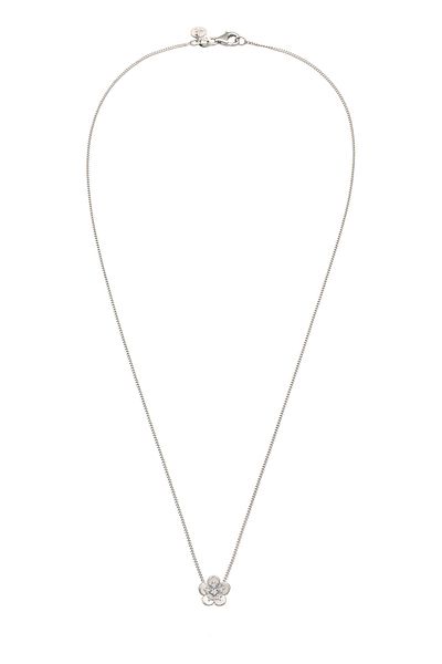 ELLI Náhrdelník s květinovým přívěskem, Armouredchain, laboratorně pěstovaný diamant, briliantový brus, bílý 0,135 ct