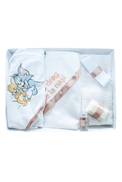 OEM Trusou Botez Baieti, 6 piese, 'Cu drag de la Nasi', Simba, Alb-Verde