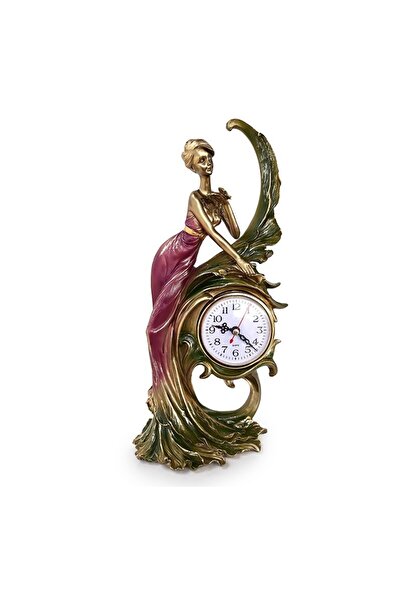 OEM Decorative Table Clock with Plastic and Resin, 34 cm