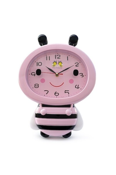 OEM Wall Clock from Plastic, Bee Shape, Purple, 28x38cm