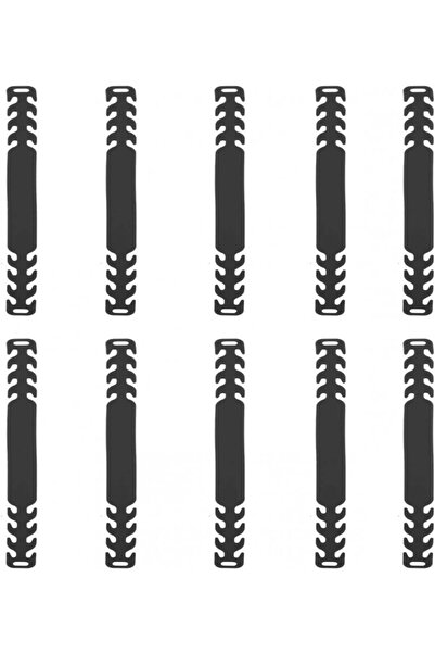 KATELUO Set de 10 curele pentru mască, silicon, negre, 18 x 1,5 cm