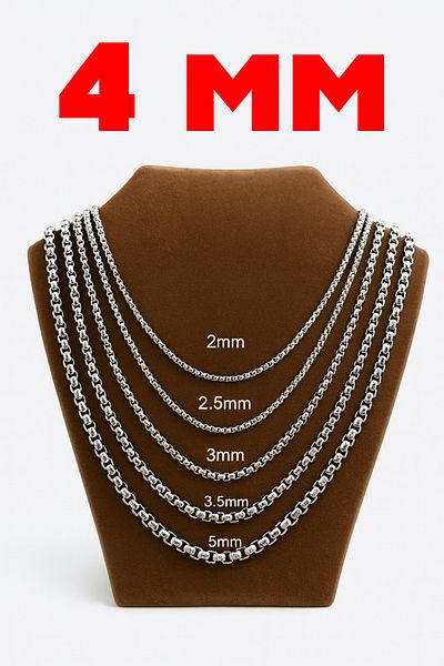 OSMANLI GÜMÜŞ 4mm Polo Men's Steel Necklace Chain
