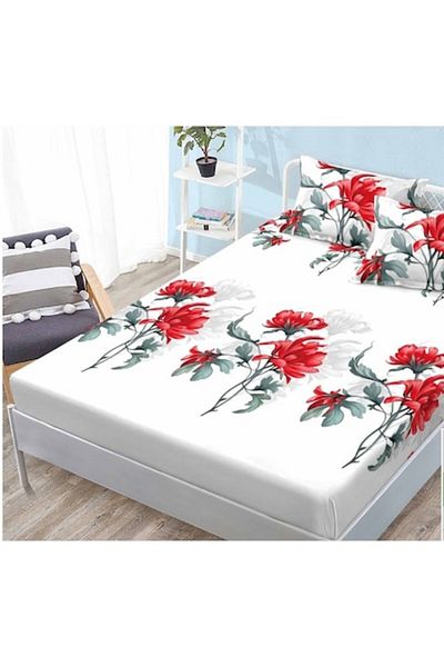 OEM Set cearșafuri și fețe de pernă, Finet, 3 piese, individual, 160x200 cm, model floral, multicolor