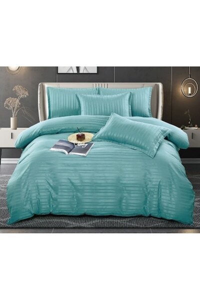 JOJO HOME Double Bed Linen Set, Jojo Home, Luxury Damask, 6 pieces, 2 persons, 230x250cm, Turquoise