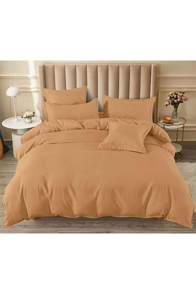 Pucioasa Double Bed Sheet Set, Six Pieces, Elastic Sheet 180x200cm, Beige