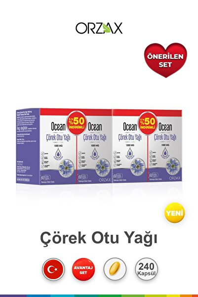 Ocean Çörek Otu Yağı 60 Kapsül 4 Adet