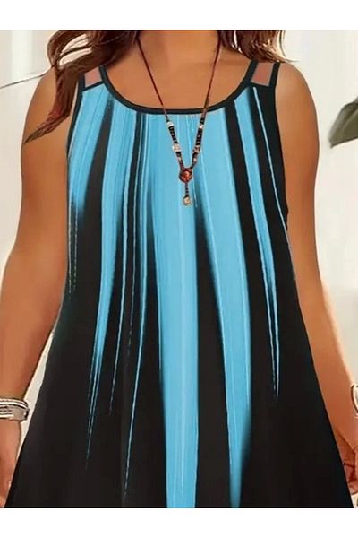 BÜŞRA TEZEL MODA Rochie de damă cu bretele, cu decolteu rotund, asimetrică, cu model