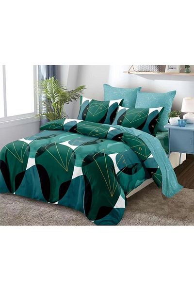 OEM Double Bed Linen Set, Spring, Elastic Sheet, 6 Pieces, 2 Persons, 180x200cm, Finet, Multicolor