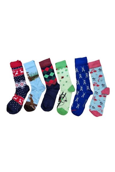 OEM Set 6 șosete unisex într-o cutie, mărimea 38-42, 90% bumbac 10% elastan, diverse modele