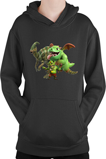 OEM Παιδικό Φούτερ με Κουκούλα Jurassic Park Clash of Clans Clash Royale Mons...