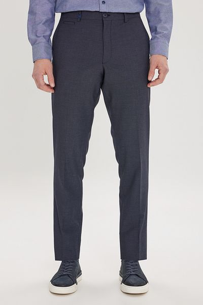 AC&Co / Altınyıldız Classics Мъжки тъмносин тънък панталон Slim Fit вълнен еластичен панталон със странични джобове