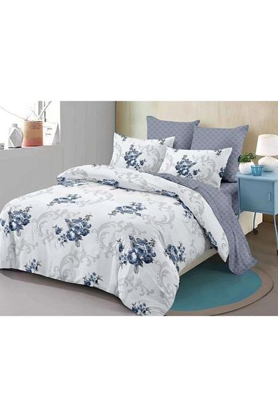 OEM Double Bed Linen Set, Spring, Elastic Sheet, 6 Pieces, 2 Persons, 180x200cm, Finet, Peonies, Multico