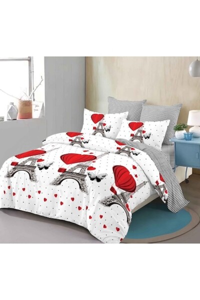 OEM Bed Linen, Finet, 6 Pieces, 2 People, Love City Print, 230x250cm, Multicolor
