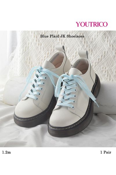 Youtrico 1 Pair Plaid Striped Shoelaces - 120cm Polyester Laces