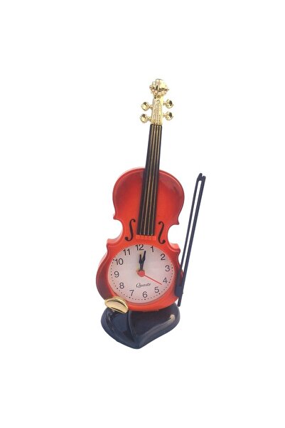 OEM Plastic Desk Clock in Violin Shape, 9x22 cm