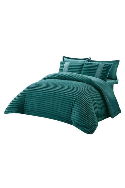 JOJO HOME Double Bedding Set, Jojo Home, Velvet-Artificial Rabbit Fur, Uni, 6 Pieces, 2 Persons, 180x200cm, De