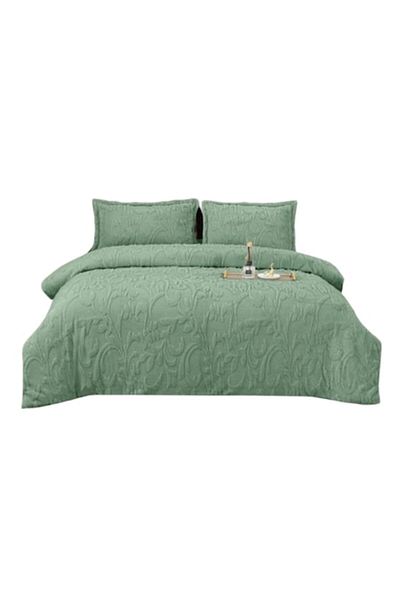 OEM Bed Linen, Cocolino, Faux Rabbit Fur, 4 Pieces, 180x200cm, Uni, Duck Egg Green