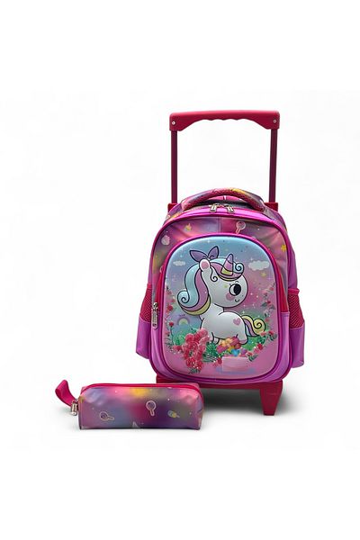 Shihon 2-Piece Girls' Rolling School Bag 12 Inch
