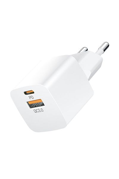 WOZINSKY Încărcător de perete PD QC 3.0 100-240V 20W USB-C USB-A Alb