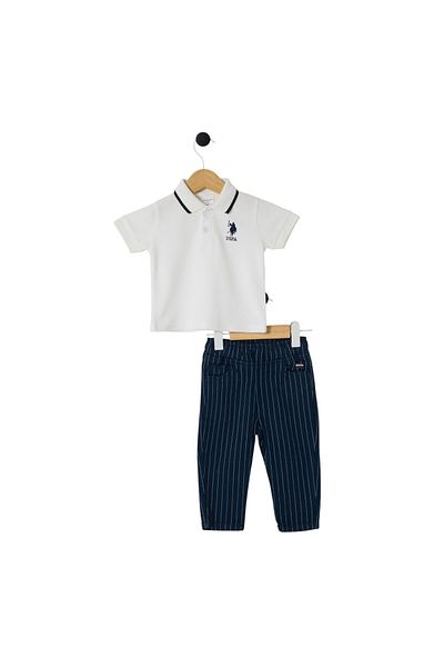 U.S. Polo Assn. Baby Boy 2-Piece Ts-Hirt Set White-Navy Blue Usb2625