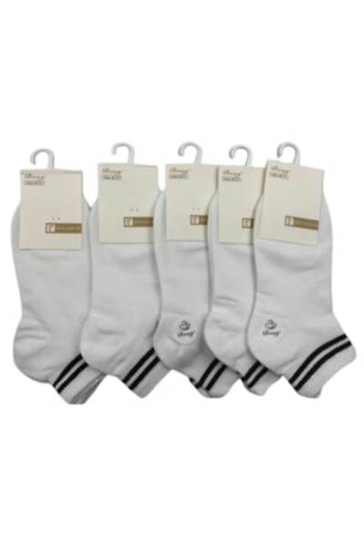 bony Set 20 Short Women's Socks, White with Black Polka Dots, Size 35-41