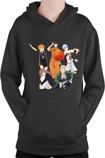 OEM Children's Hoodie Fire Force Maki Naruto Haikyuu Hinata Kuroko