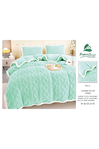 OEM Bed linen set, 4 pieces, 2 persons, 220x230 cm, mint green