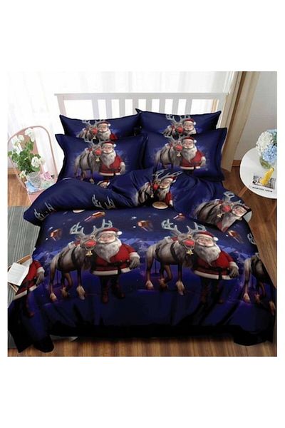 OEM Bed Linen Set, Elastic Sheet, Finet, 2 Persons, 6 Pieces, Rudolf, 180x200cm, Multicolor