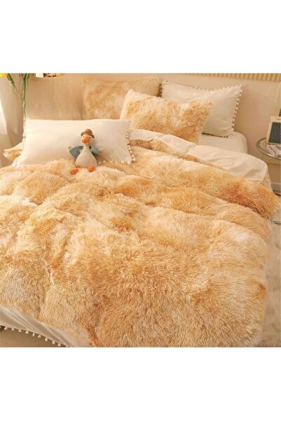JOJO HOME Lenjerie de pat Jojo Home Fluffy 2 persoane 6 piese 230x250cm Bej