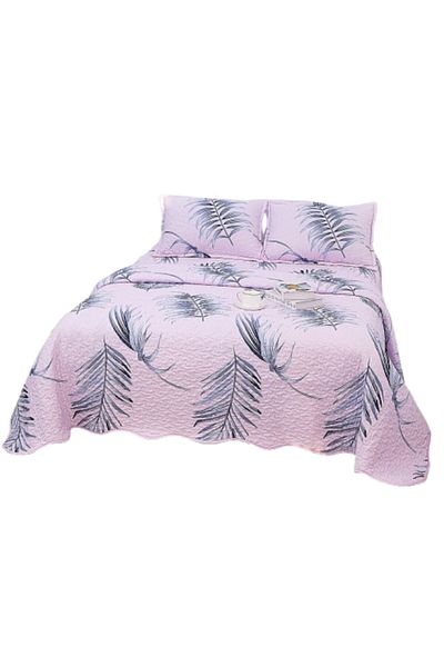 OEM Bedspread, Microfiber, 3 pieces, 2 persons, 220x240cm, Feather Print