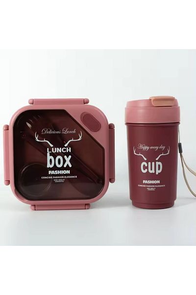 Mobcos Kids Sports Lunch Box and Water Bottle Combo Set, BPA Free, Leakproof Grade Chutney Box,Spoon,Fork,