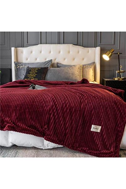 OEM Patura Cocolino, 2 persoane, 200x230cm, Uni, Bordo