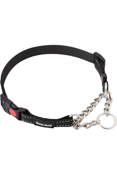 PETTOM Zgardă pentru câini, nailon/metal, neagră, mărimea M, 40-55 cm