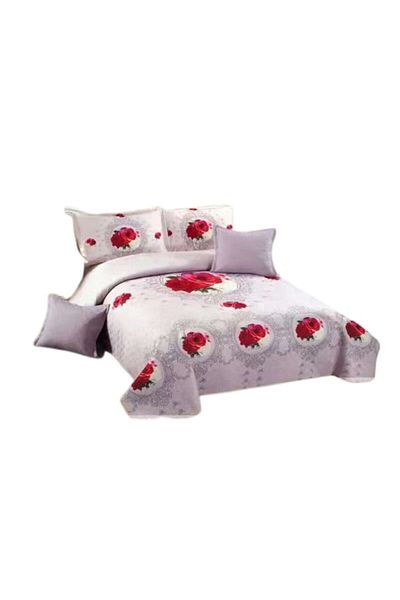OEM Cuvertura si 4 fete de perne, Catifea, 5 piese, Kardinal Roses, 230x230cm