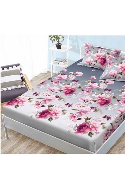 OEM Bed Sheet and Pillowcase Set, Finet, 3 Pieces, Floral Print, Multicolor