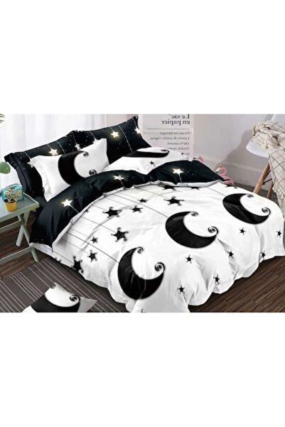 OEM Double Bed Linen Set, Talo, 4 Pieces, 2 Persons, Bicolor Print, 240x250cm