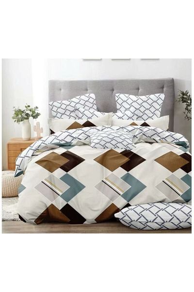 OEM Lenjerie de pat dublu 6 piese, 2 persoane, 180x200 cm, multicolor, M8