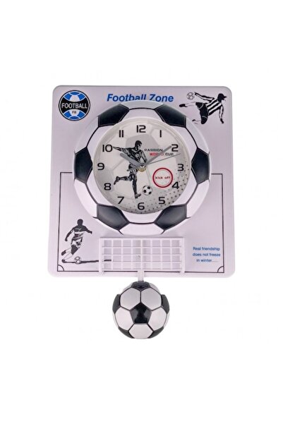 OEM Ceas de perete, plastic, model minge de fotbal, 30x41cm, alb-negru