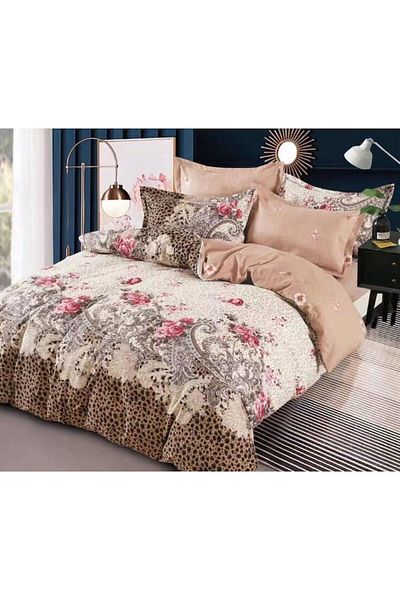 OEM Double Bedding Set, Animal Print, 2 Persons, 6 Pieces, Finet, 220x230cm, Multicolor