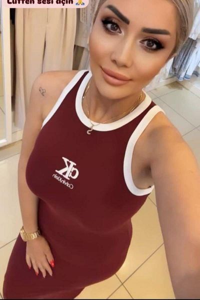 Kokoşum Butik 3254 Front Embroidered Dress Burgundy