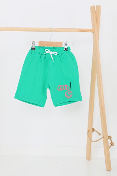 TOFİSA Κοριτσίστικο πράσινο σορτς με στάμπα - 27460