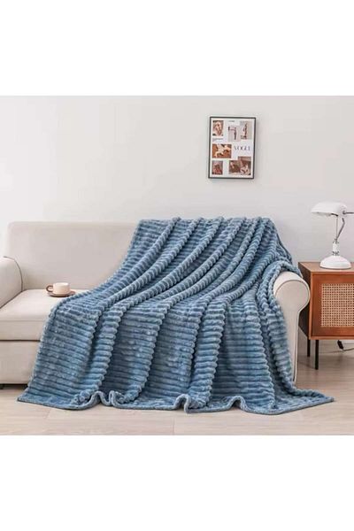 OEM Patura Cocolino, Model Dungi, Uni, 2 persoane, 200x230cm, Albastru