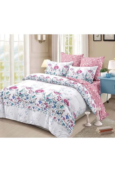 OEM Double Bed Linen, Spring, 6 Pieces, 235x250cm, Finet, Field Flowers, Multicolor
