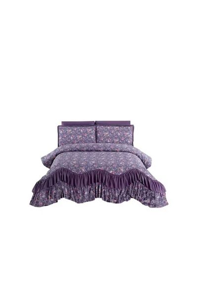 JOJO HOME Cuvertura si 2 fete de perna, Jojo Home, Finet, imprimeu floral, M2, 3 piese, 2 persoane, 220x270cm,