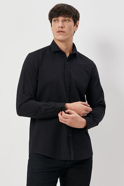 AC&Co / Altınyıldız Classics Ανδρικό πουκάμισο 100% βαμβακερό 100% βαμβακερό γιακά με στενή εφαρμογή